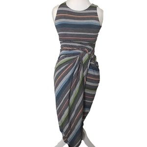Bailey 44 draped waist dress, stripe pattern XS